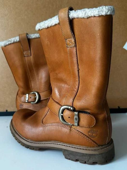 Timberland skórzane ocieplane boots 40 | brązowe, klasyczne