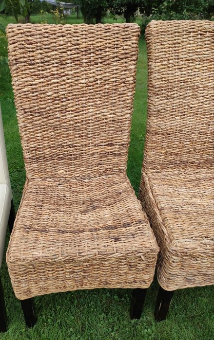 Krzesła plecione z liści bananowca / trawy morskiej do salonu jadalni