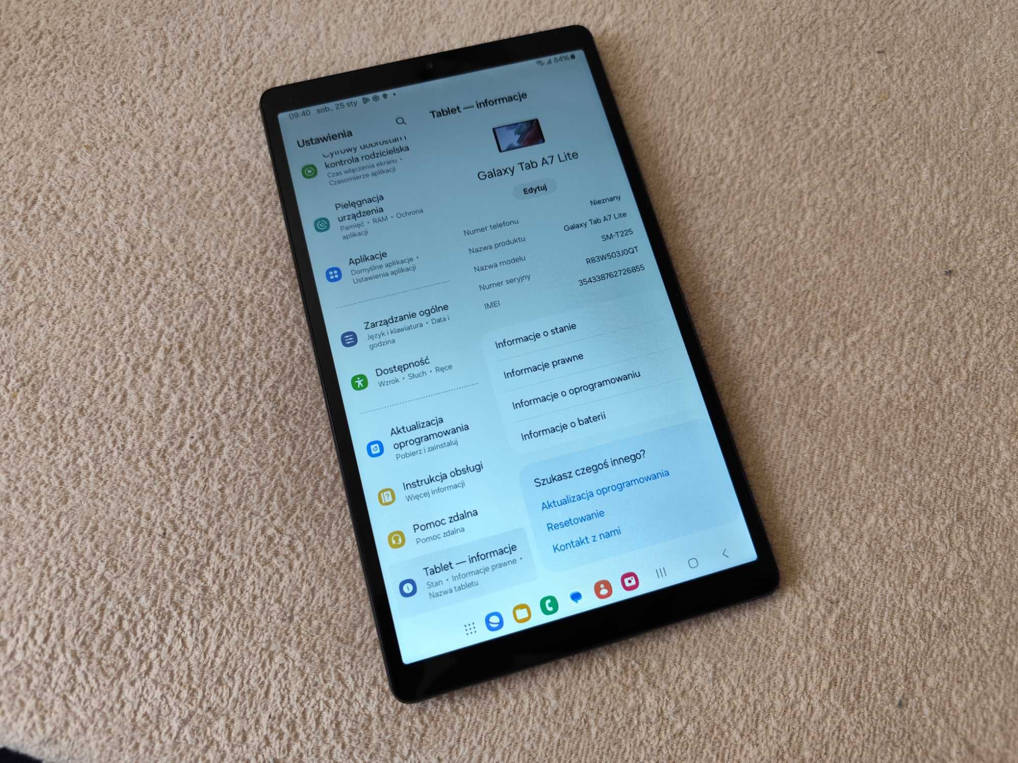 Samsung Galaxy Tab A7 8.7 T225 3/32 LTE SIM + navi tir bus truck