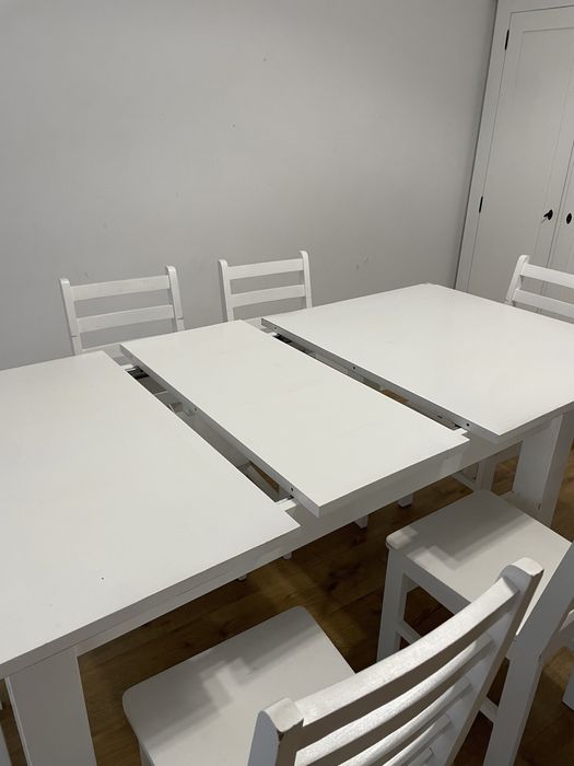 Stół drewniany rozkładany  dł.160-200xszer.90xgł.80 + krzesła GRATIS