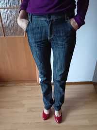 dzinsy jeansy damskie czarne 38 proste