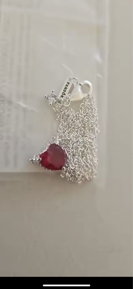 Colar Coração Vermelho Pandora