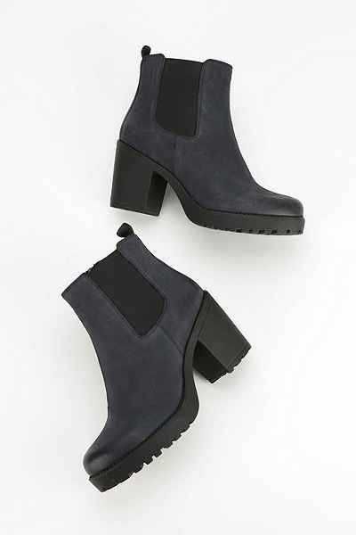 Czarne /grafitowe skórzane botki na słupku Vagabond Grace r. 40