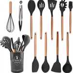 Силіконовий кухонний набір аксесуарів Kitchen stuff 12 предметів BLACK
