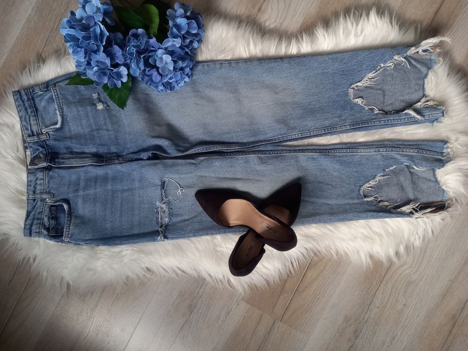 Spodnie jeans Bereshka Vintage Collection roz 36 S dziury przetarcia