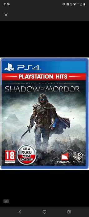 Śródziemie Cień Mordoru PS4 PS5