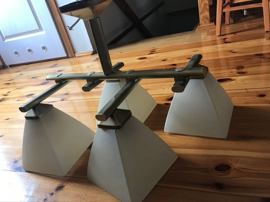 DWIE LAMPY ZA 50 zł żyrandol poczwórny w stylu PRL, antyki