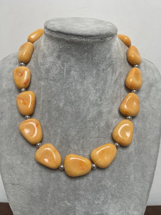 Bakelit Stary Naszyjnik z Prl