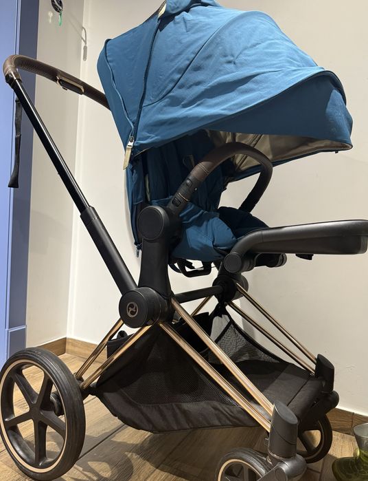 Cybex priam 2 в 1  mountain blue на рамі rosegold 4.0