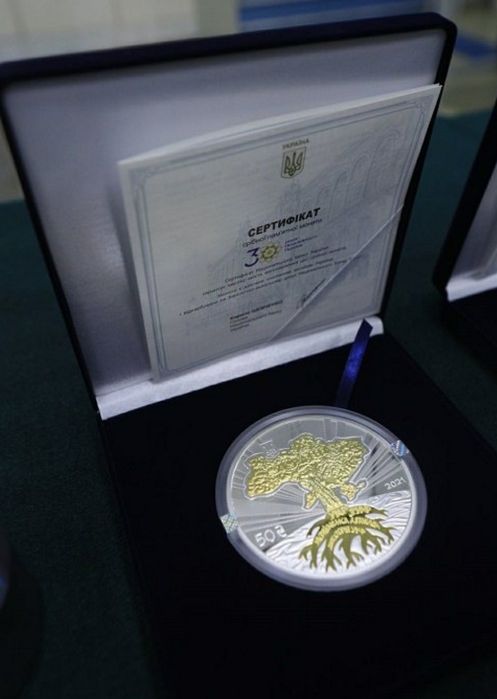Тираж 500шт! До 30-річчя незалежності України монета НБУ серебро 500г