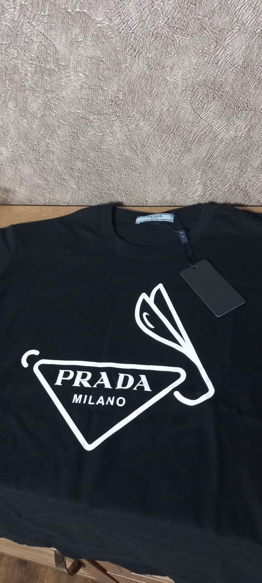 Футболка Prada Milano Черная с бирками Прада