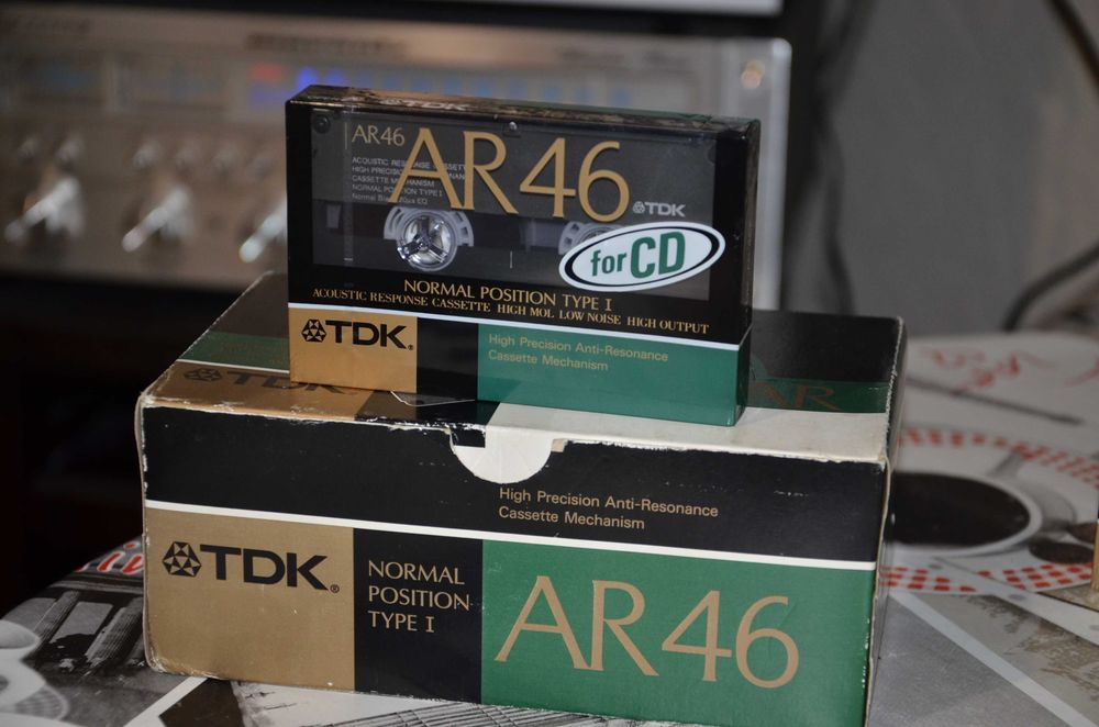 Запечатанная новая редкая аудиокассета TDK AR46 Made in Japan 1988