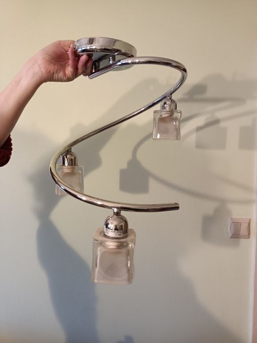 Lampa wisząca srebrna