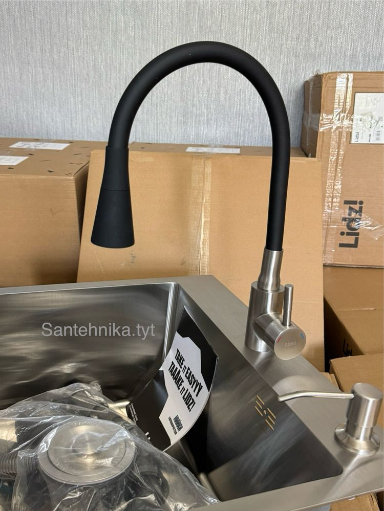 Кухонная мойка Lidz Handmade 50*50 Brushed steel