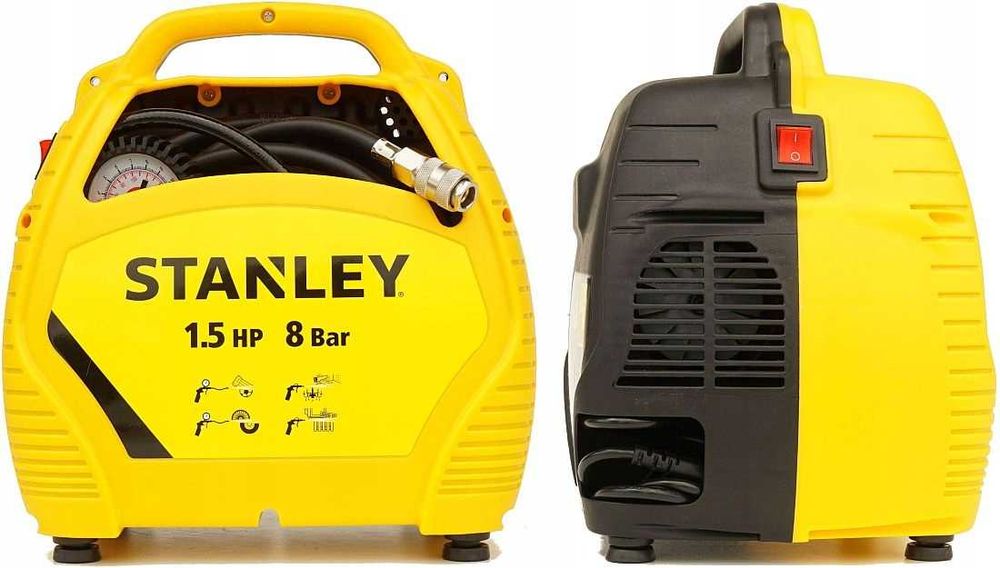 [NOWY] Kompresor STANLEY 8 bar 1.5 KM z pistoletem i wężem | GWARANCJA