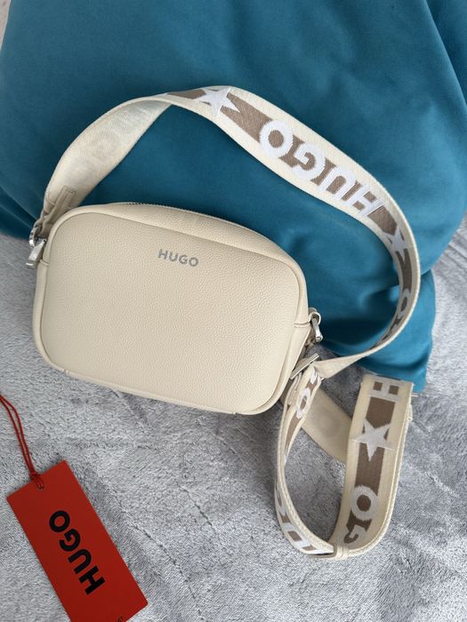 Сумка кросс боди мини Hugo оригинал бежевая