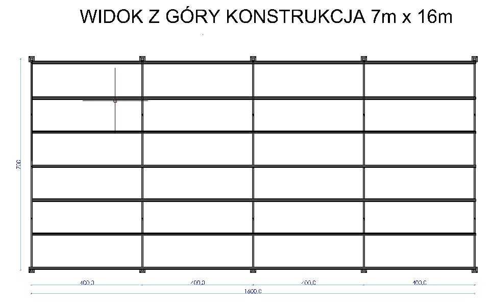 Konstrukcja STALOWA 7m x 16m inne