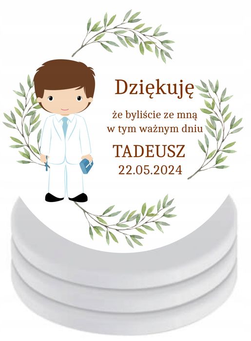 Podkładki pod kubek ceramiczne x4 Podziękowania Pierwsza Komunia