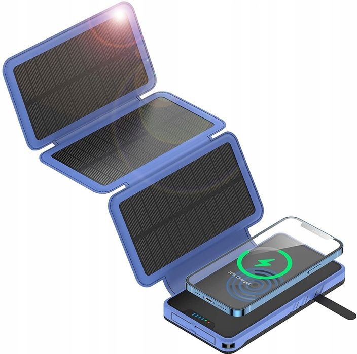 PowerBank 20000 mAh – ładowanie solarne + bezprzewodowe