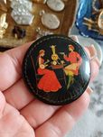 Broszka folklor wschodni ZSRR prypinka stara prl vintage
