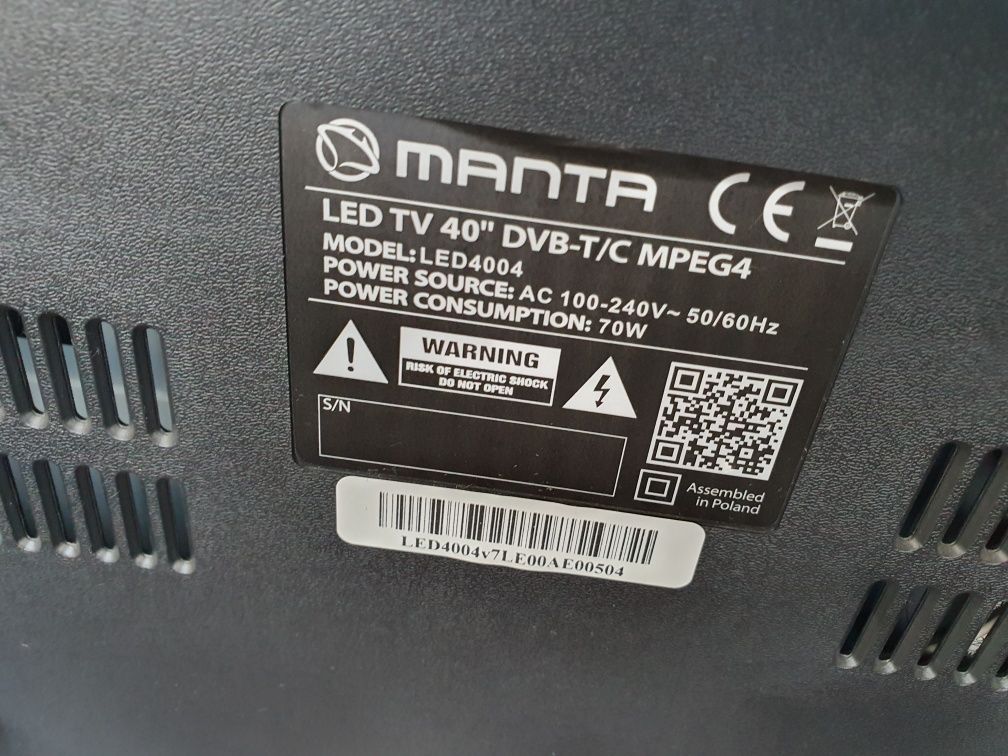 Telewizor Manta + dekoder dvb-t2