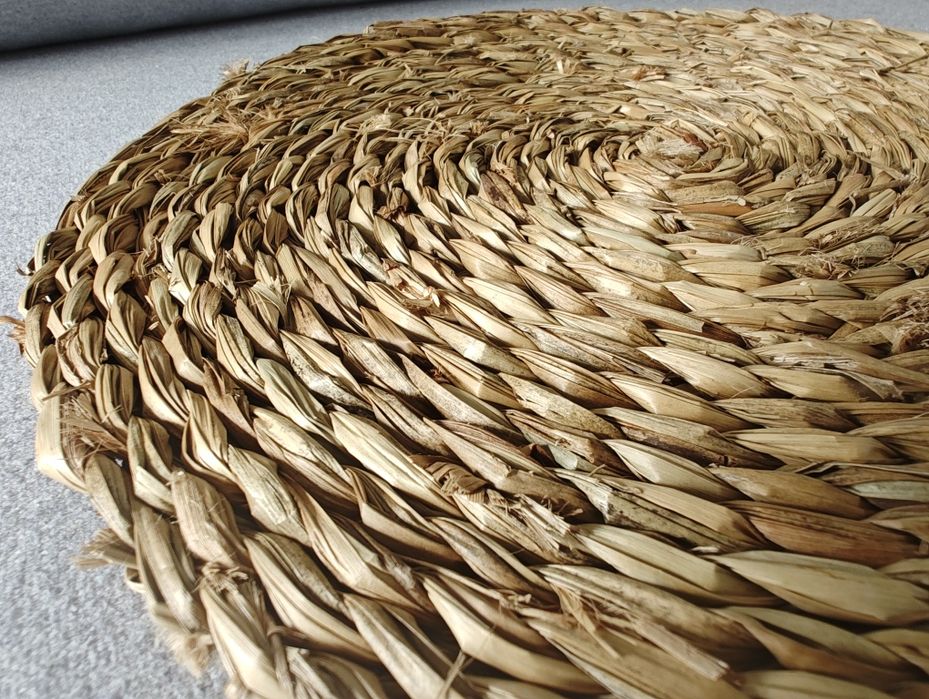 Okrągła podkładka trawa morska 30 cm, boho, jak nowa, 1 sztuka