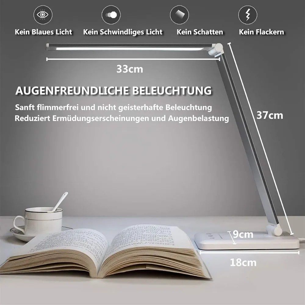 Lampa biurkowa LED, przyciemniana10 poziomów jasno
