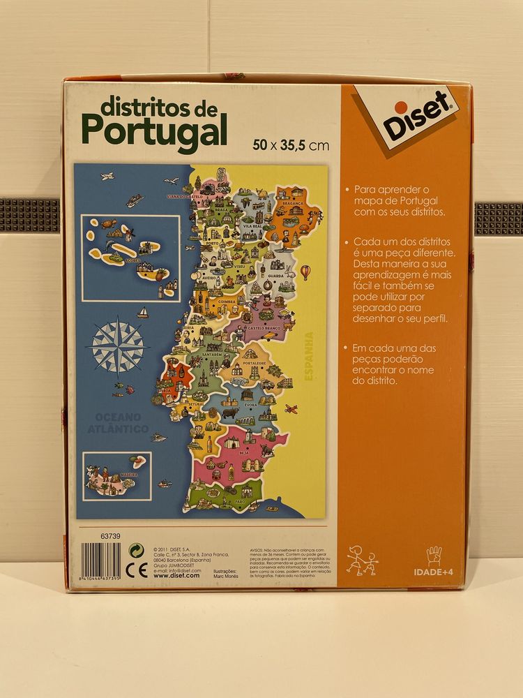 Puzzle Distritos de Portugal - Diset