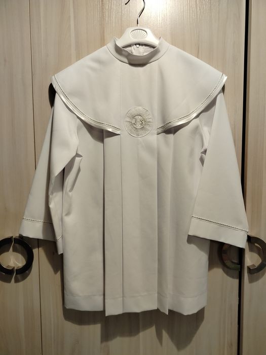 Komża biało- srebrna  komunijna