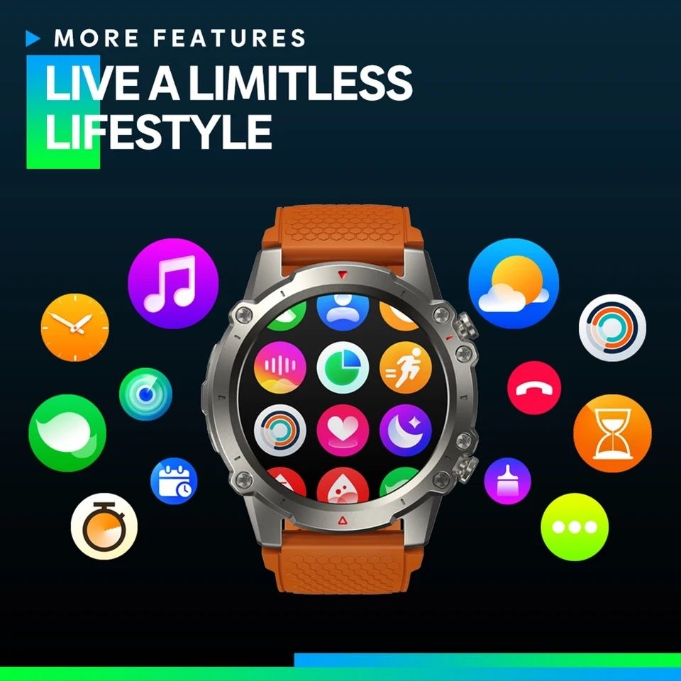 Спортивные водоупорные 30 метров смарт часы Zeblaze Vibe 7 Lite металл
