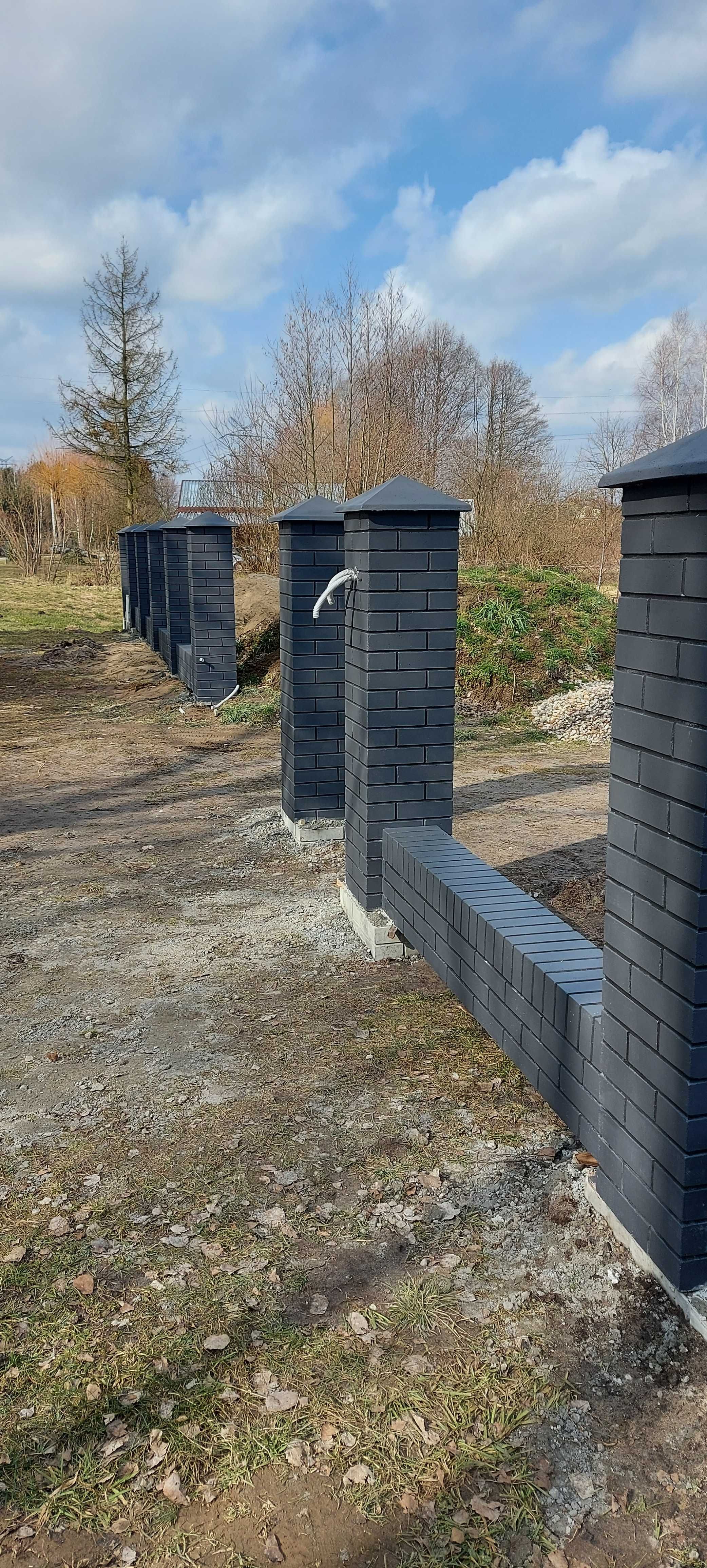 OGRODZENIE BETONOWE, imitacja klinkieru bloczek ogrodzeniowy, słupek