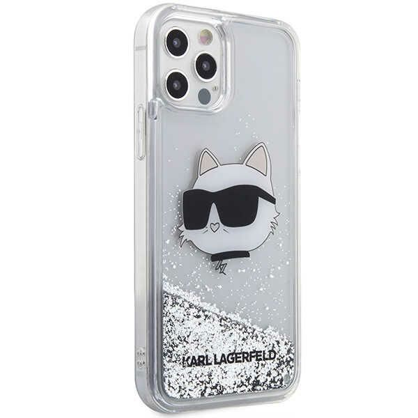 Etui Karl Lagerfeld Glitter Choupette iPhone 12/12 Pro Silver