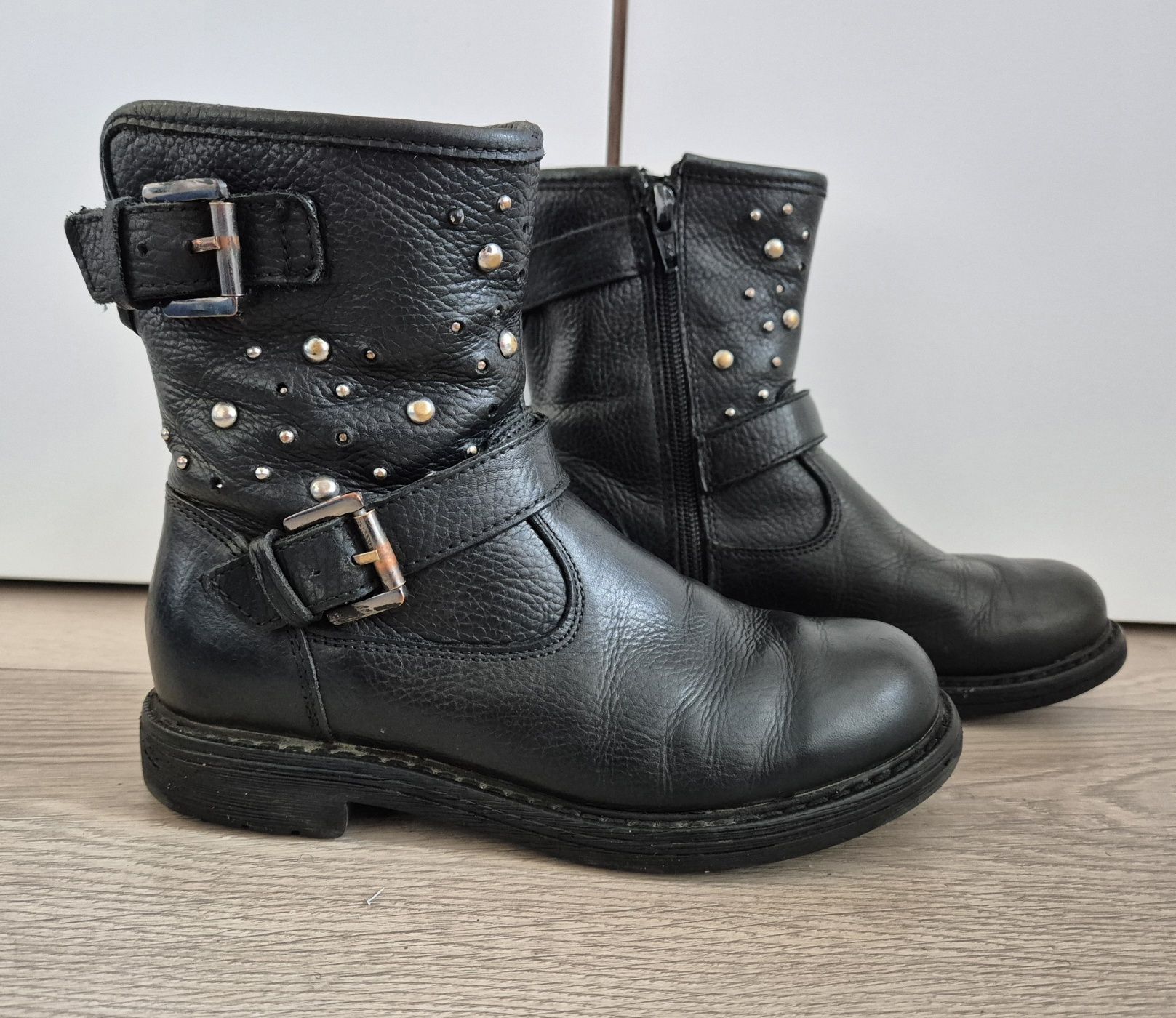 Kozaki botki Lasocki zimowe skórzane r. 32 czarne buty skóra sztyblety