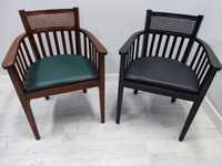 Drewniane krzesło gabinetowe z podłokietnikiem Rafia Plecionka wiedeńs