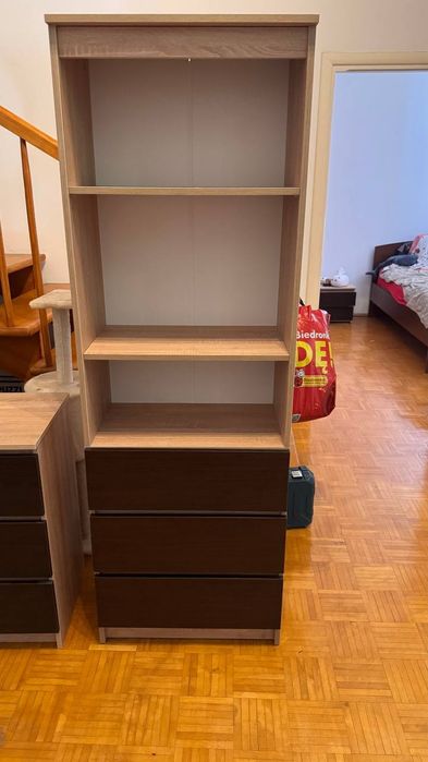 Regał wysoki 3 szuflady 3 półki