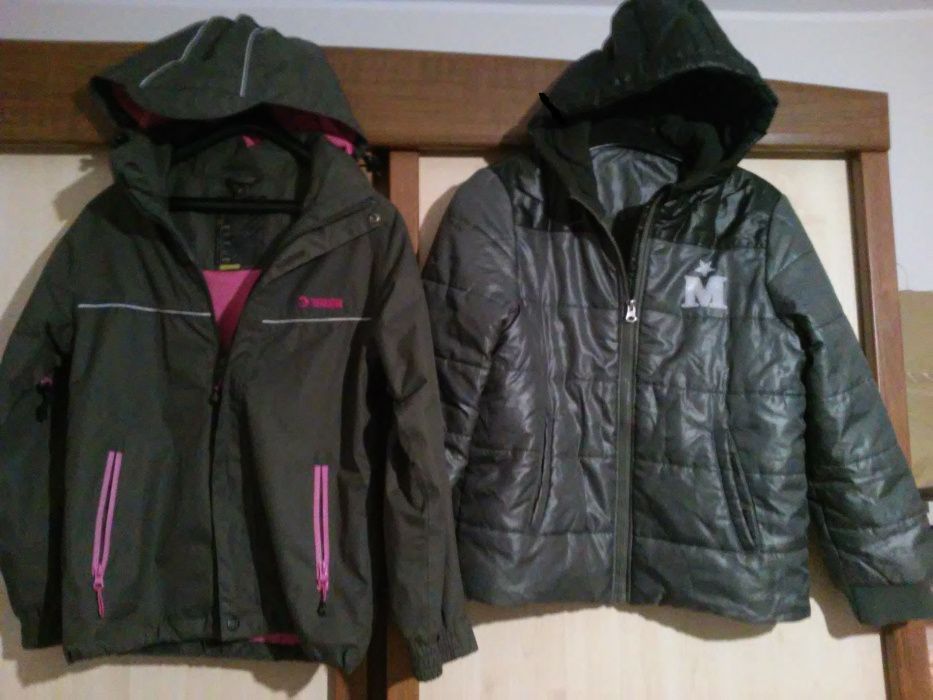 kurtka termoaktywna narciarska- cienka+polar, zimowa 140/146 od 35 zł