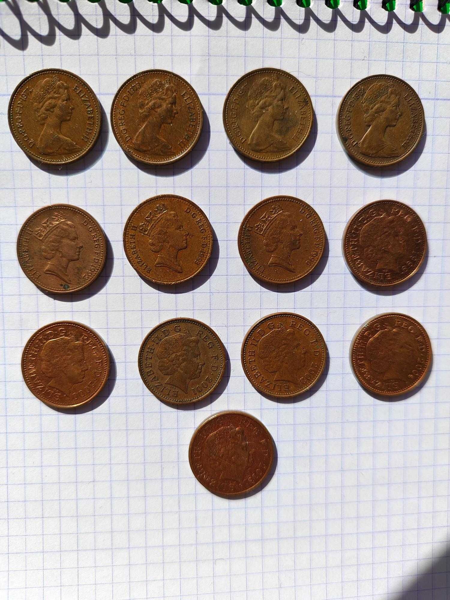 Lote de 39 moedas do Reino Unido (libras) , todas diferentes.