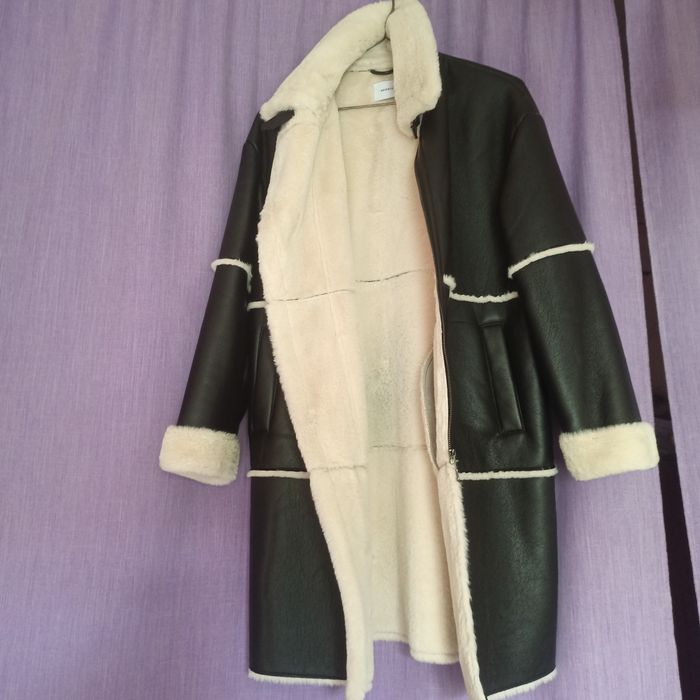 Дублёнка женская кожзам чёрная