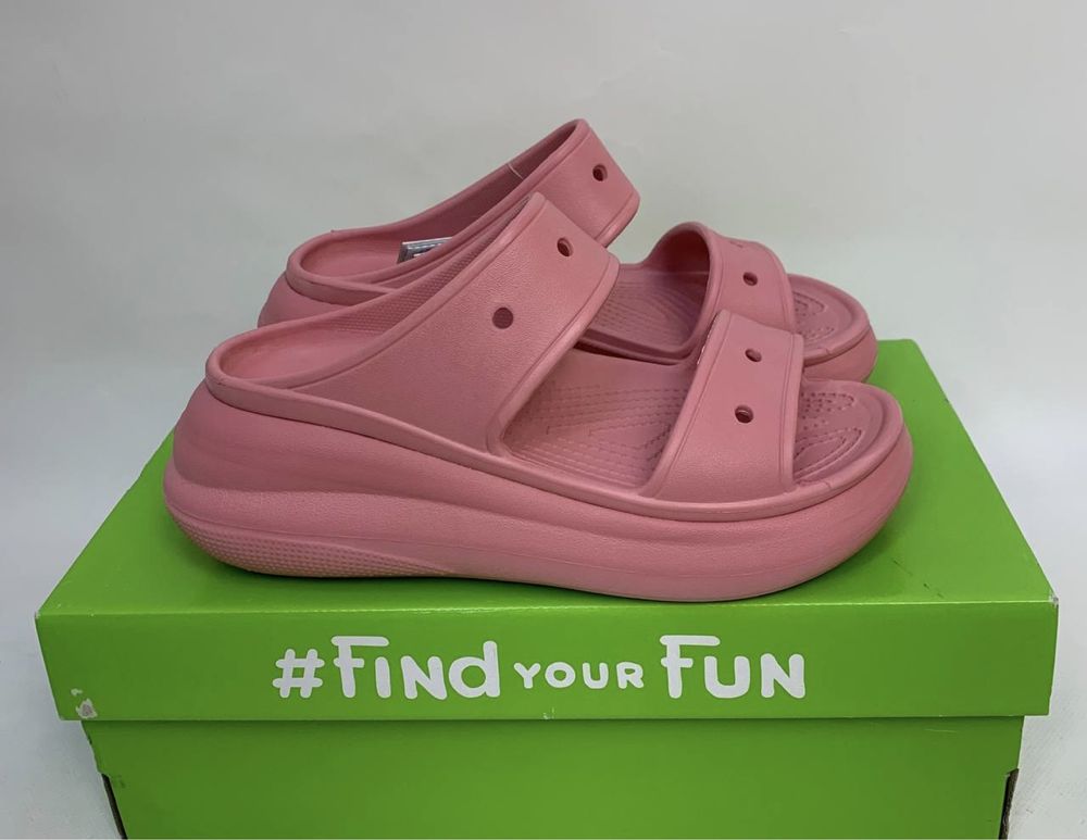 Шлепки на платформе кроксы crocs crush оригинал w6 w7 w8 w9