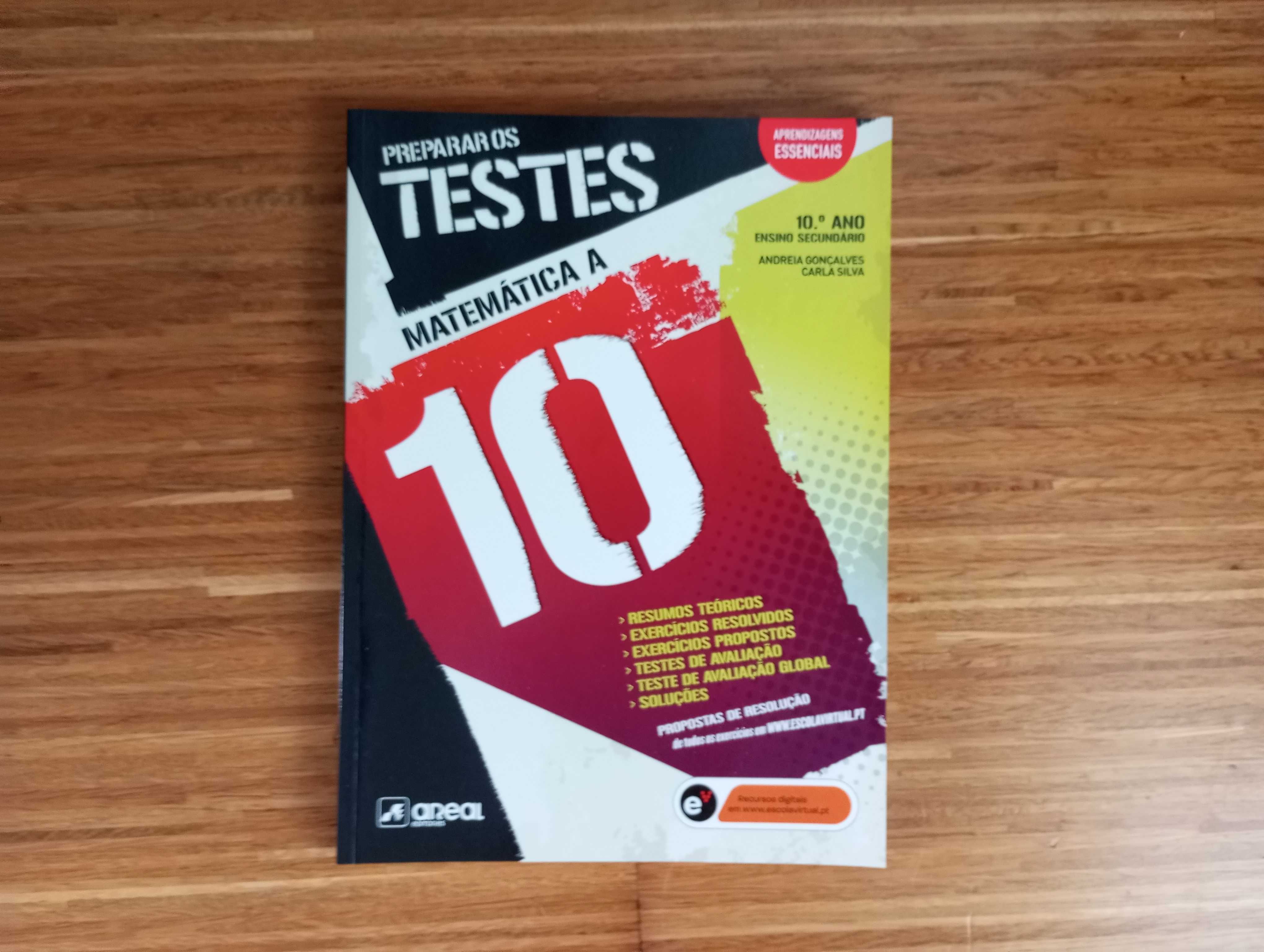 Livros apoio escolar 10º ano - Mat e Port, Preparar Testes, Areal