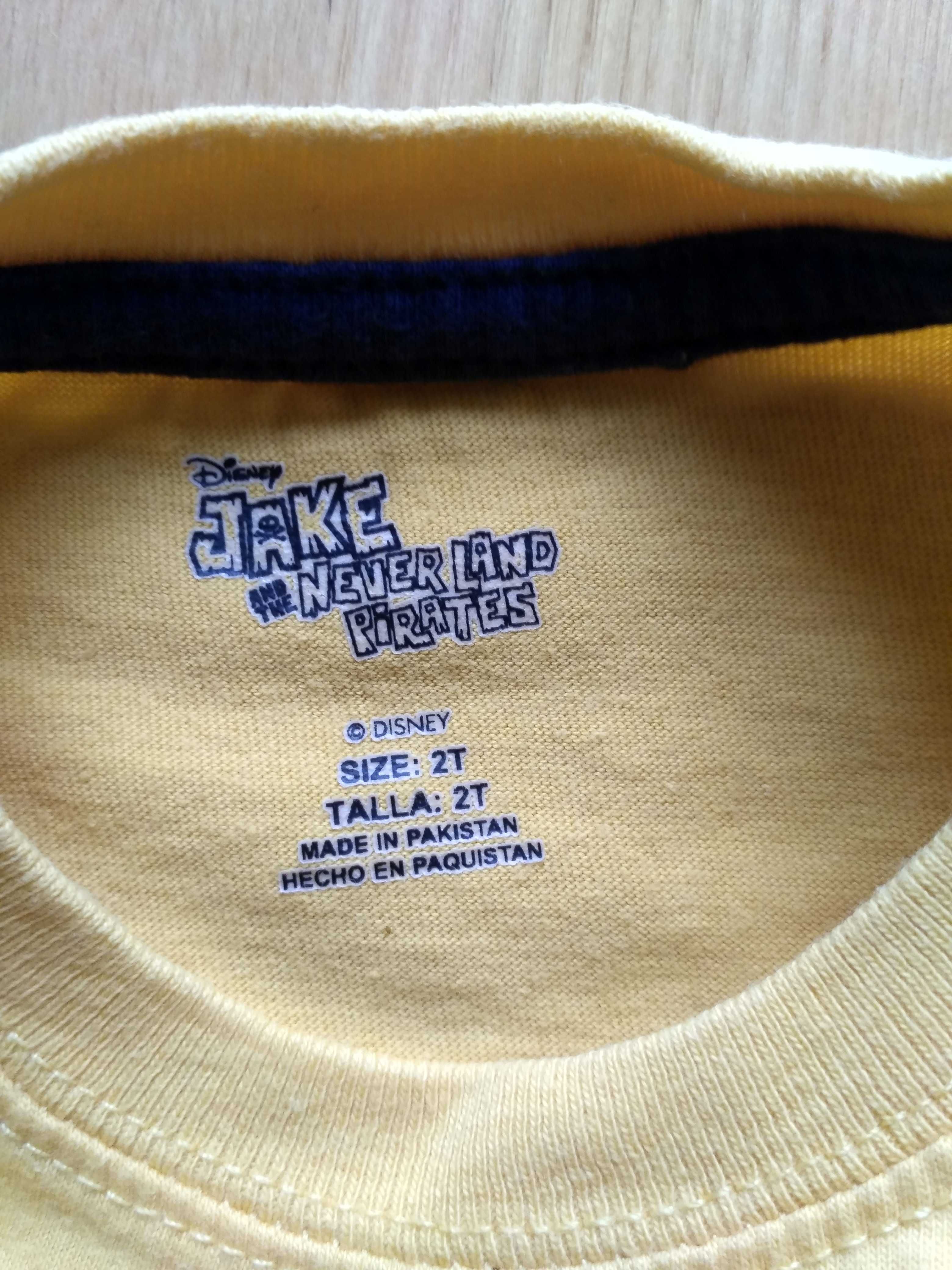 Żółty podkoszulek pirat t-shirt 2T 86/92 Jake i piraci z Nibylandii