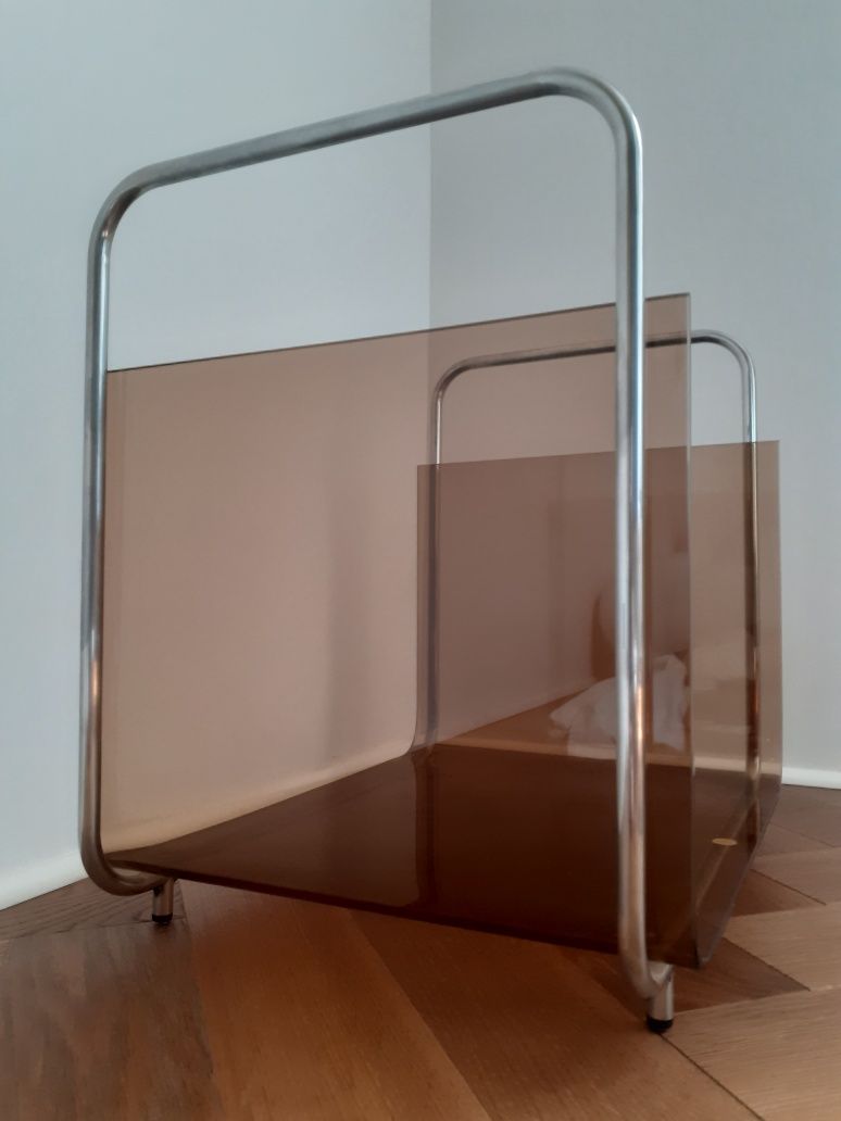 Gazetnik Hubsch Echo 46x31xh43cm szkło+metal