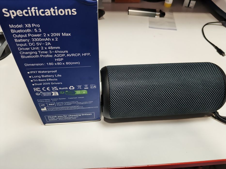 Колонка блютуз Oztizan x8 pro  2*20w