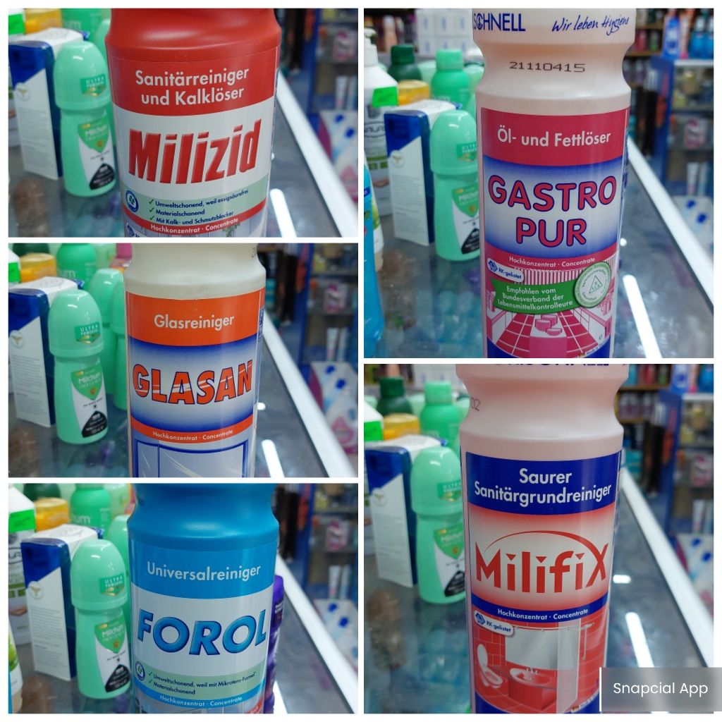 Milizid, Forol, Gastro pur, Glasan, профессиональная бытовая химия