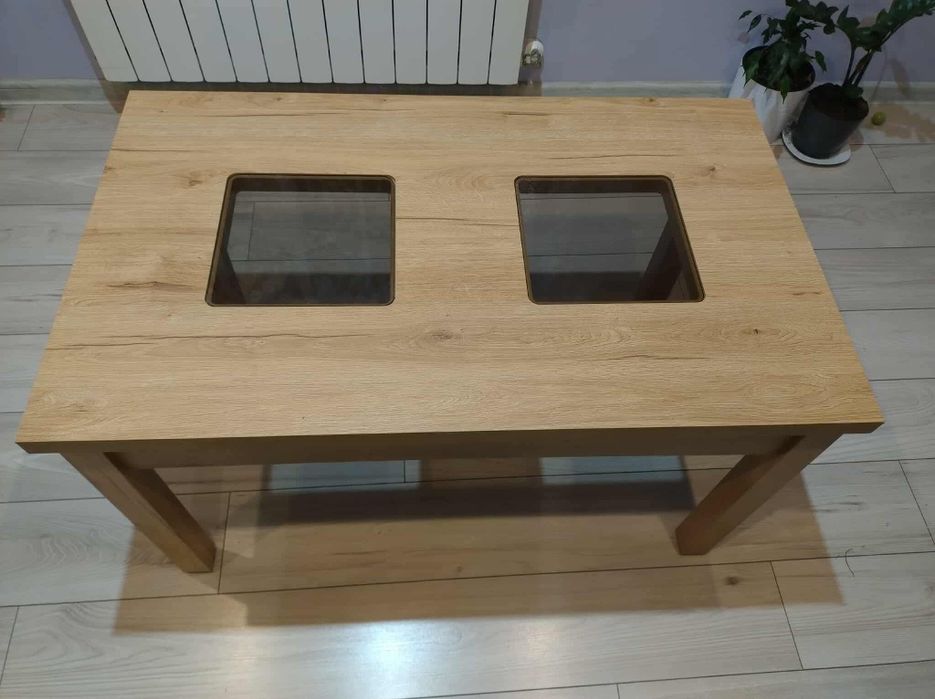Ława, stolik 60x100 z przeszkleniem