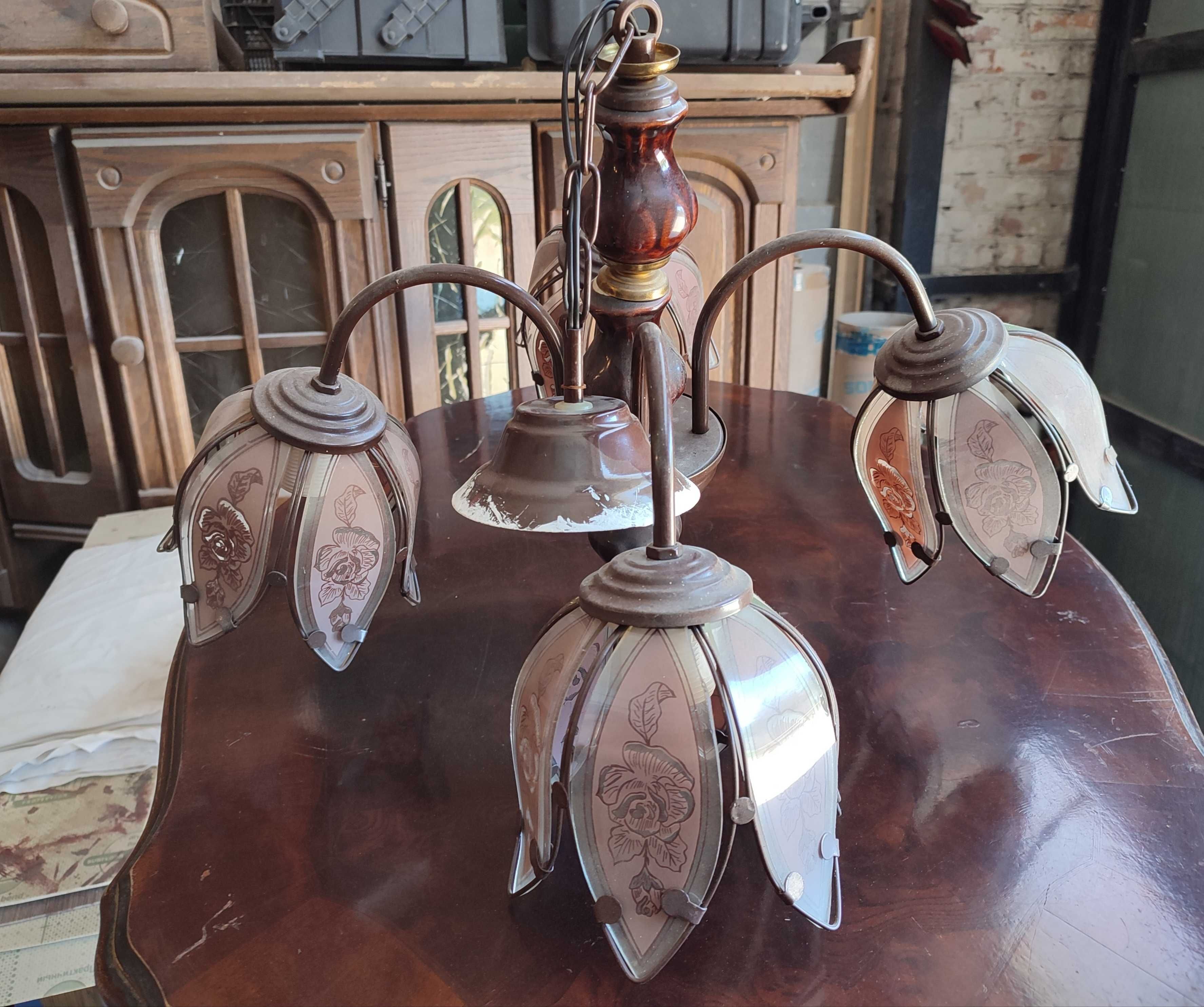 Żyrandol lampa szkło ceramika