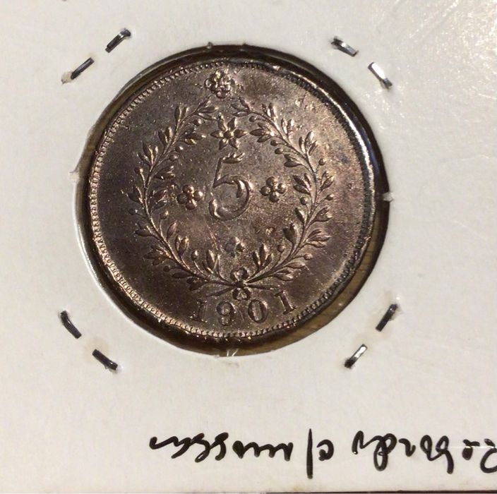 D. CARLOS I  -  5 REIS 1901 AÇORES