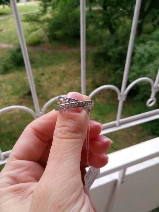 Итальянское кольцо из серебра с цирконием