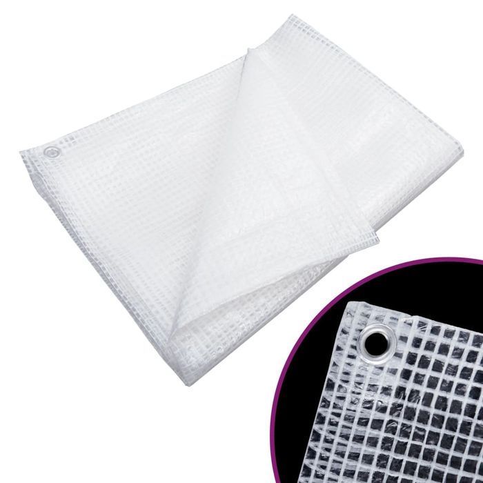 vidaXL Plandeka Leno, 140 g/m², 6x12 m, biała