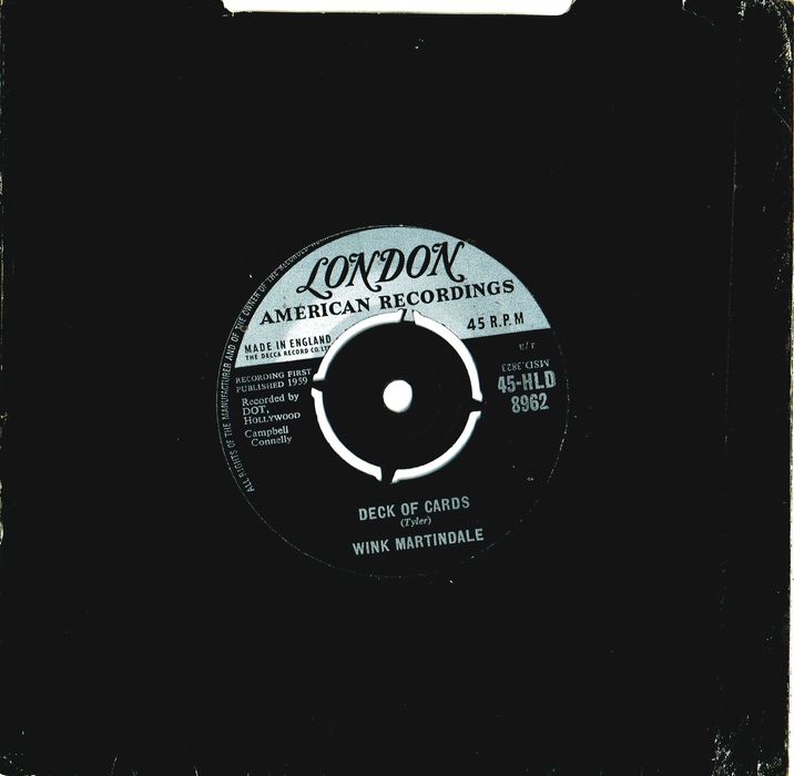 Wink Martindale – Deck Of Cards - 7" 45 rpm - 1959